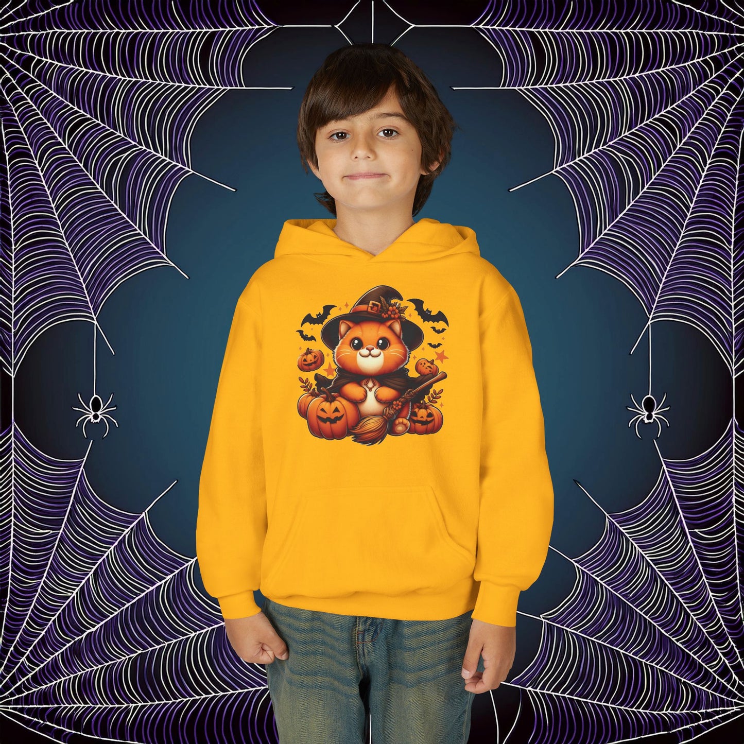 Halloween Cat Youth Hoodie