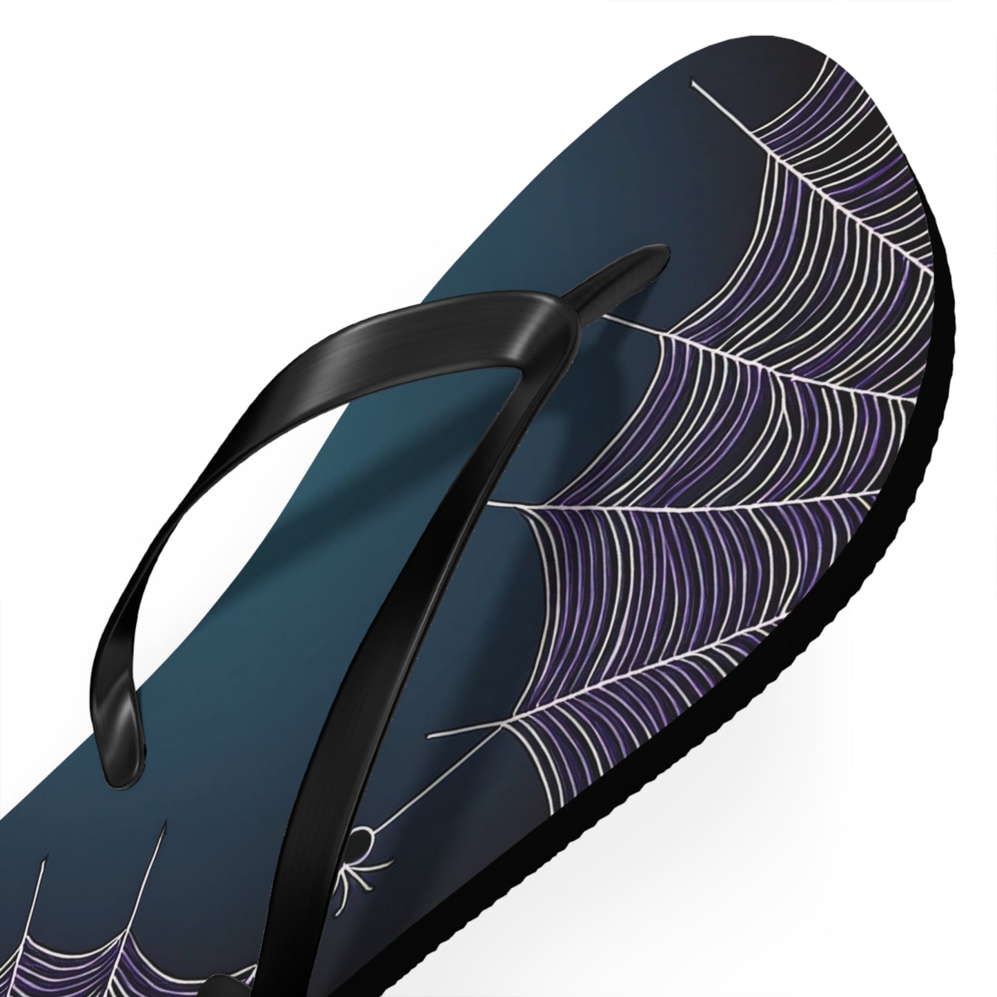 Blue Spider Web Flip Flops