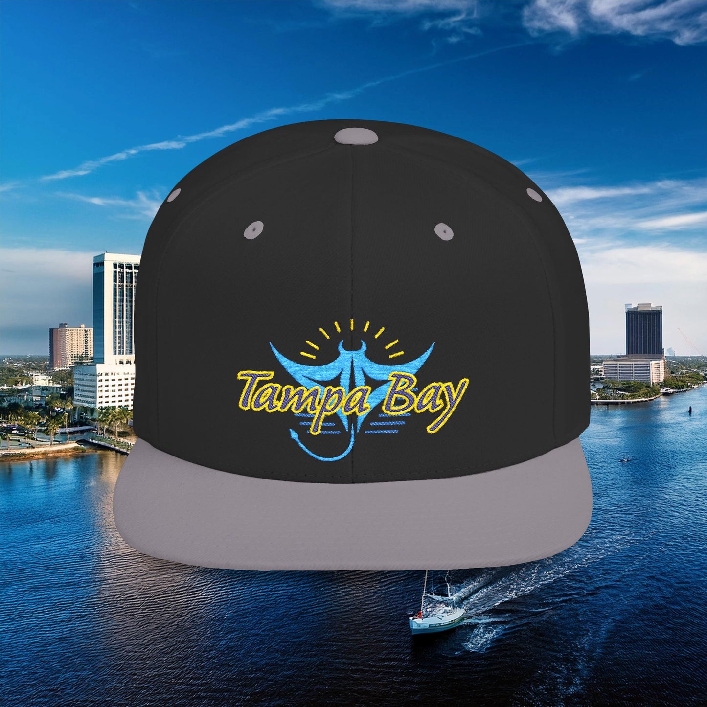 Tampa Bay Baseball Logo Flat Bill Snapback