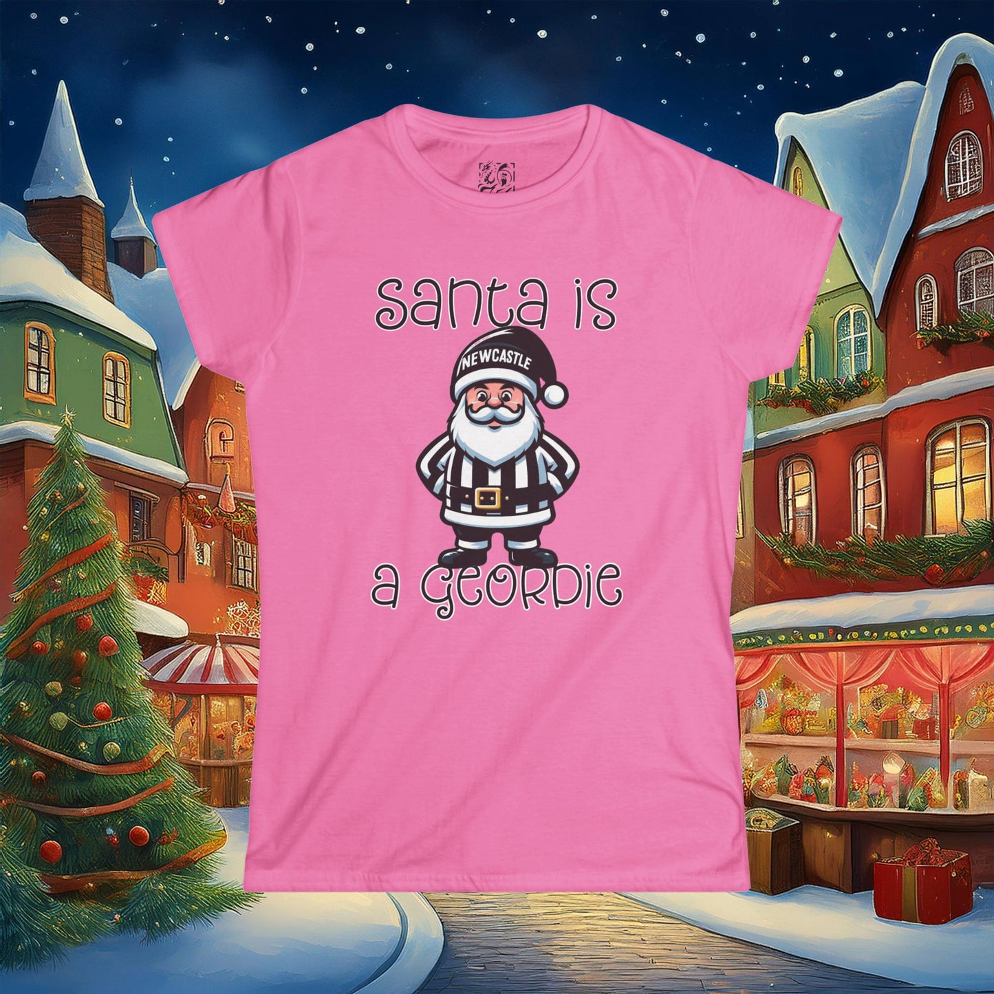 Newcastle United Santa Is A Geordie Women's Tee