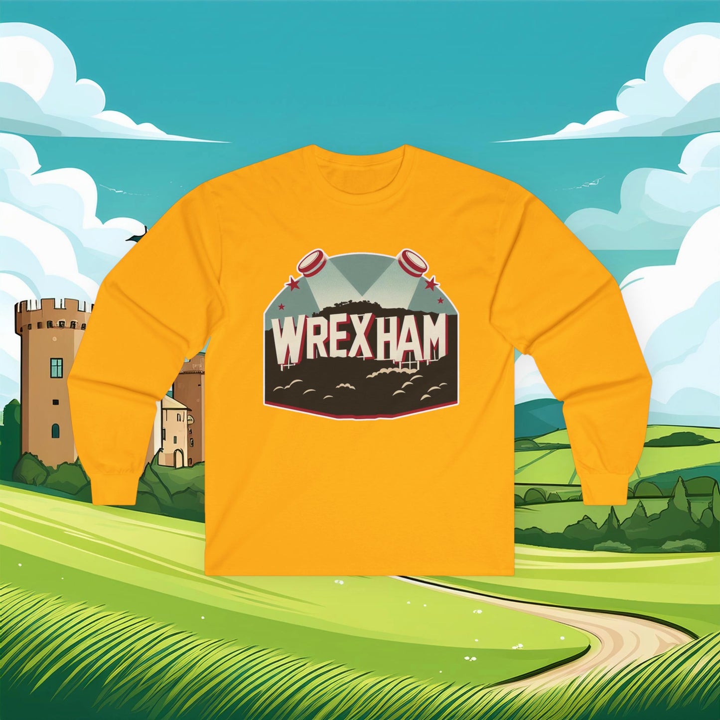 Wrexham Hollywood Sign Long Sleeve Tee