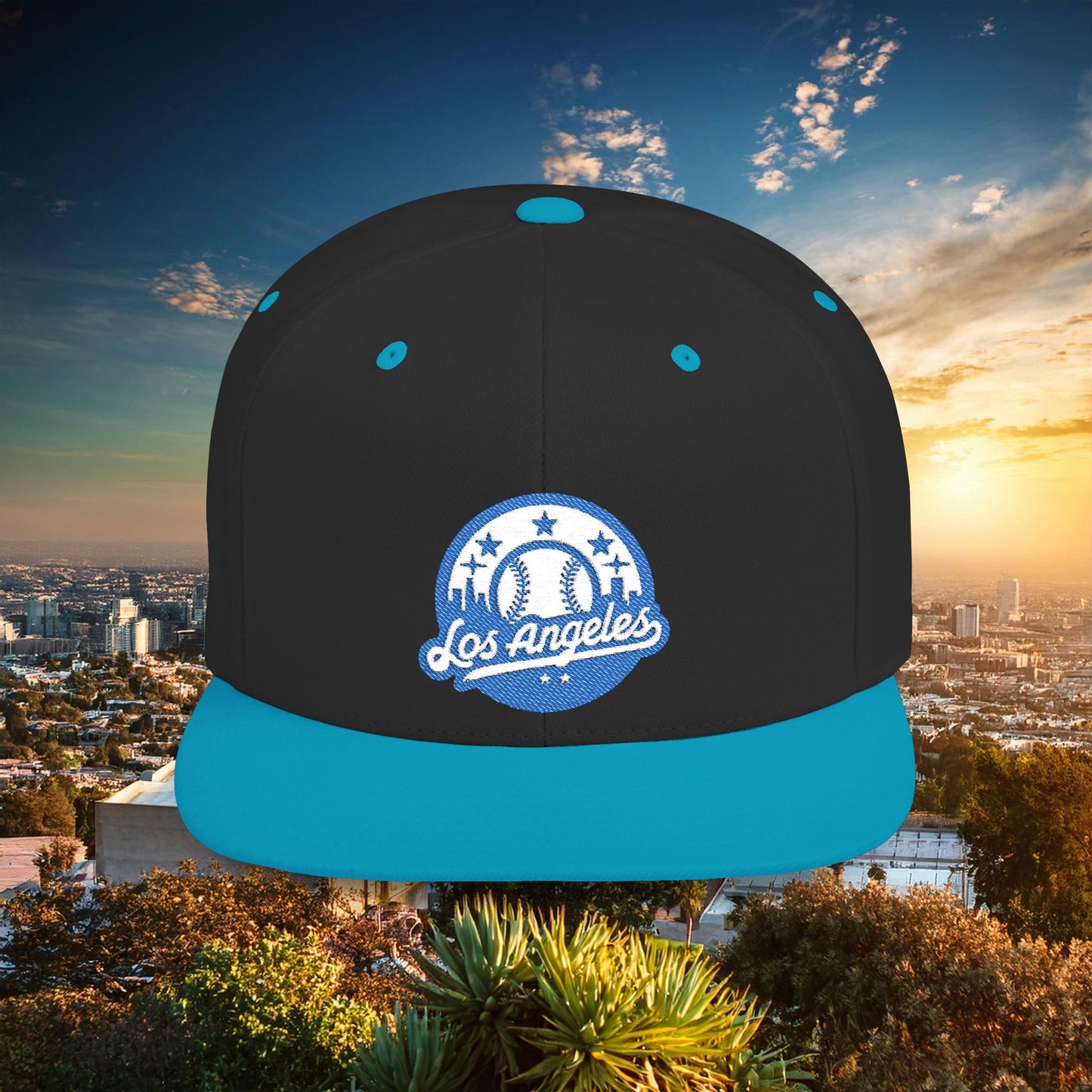 LA Blue Baseball Flat Bill Snapback