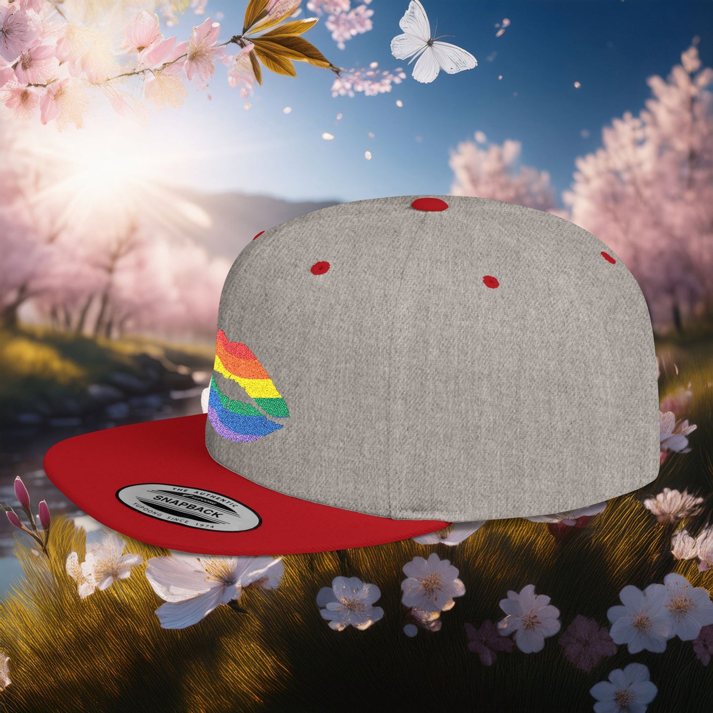 Rainbow Kiss Flat Bill Snapback