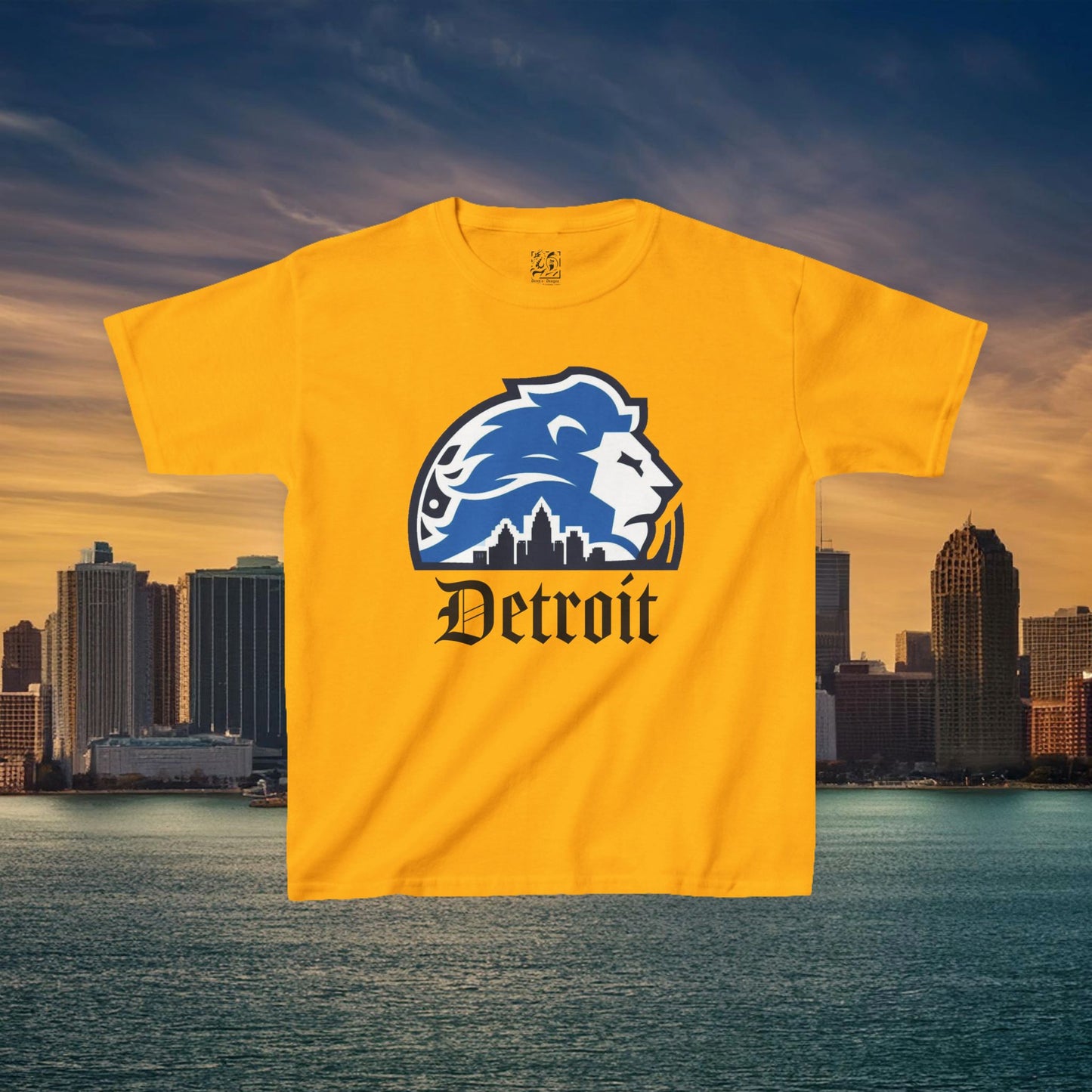 Detroit Football Skyline Kids Tee