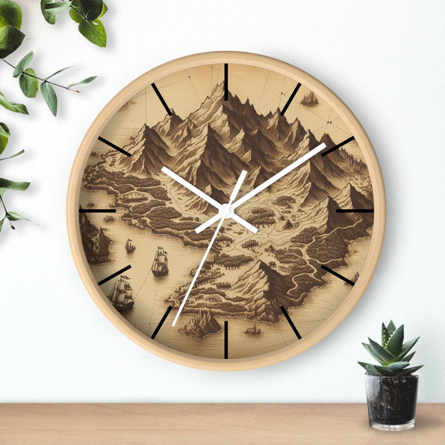 Island Map Wall Clock