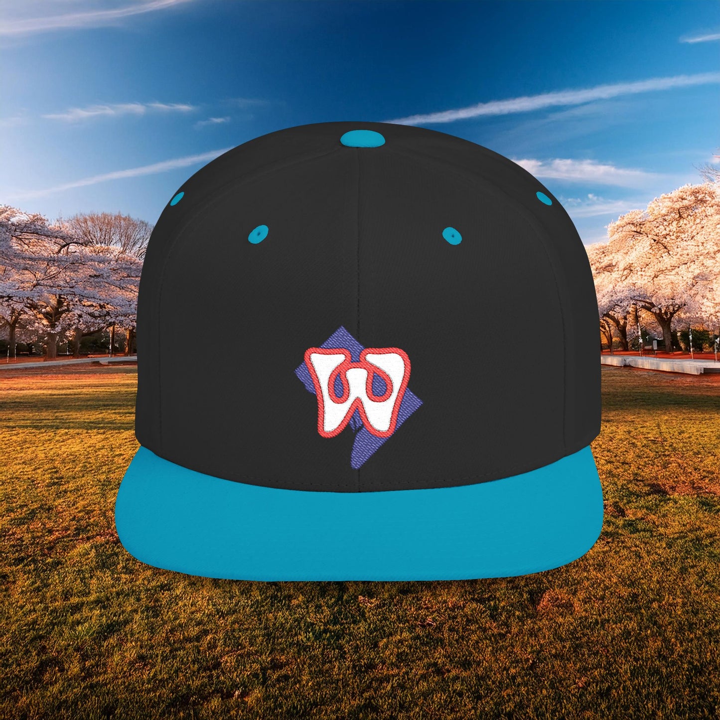 Washington Funky W Flat Bill Snapback - White