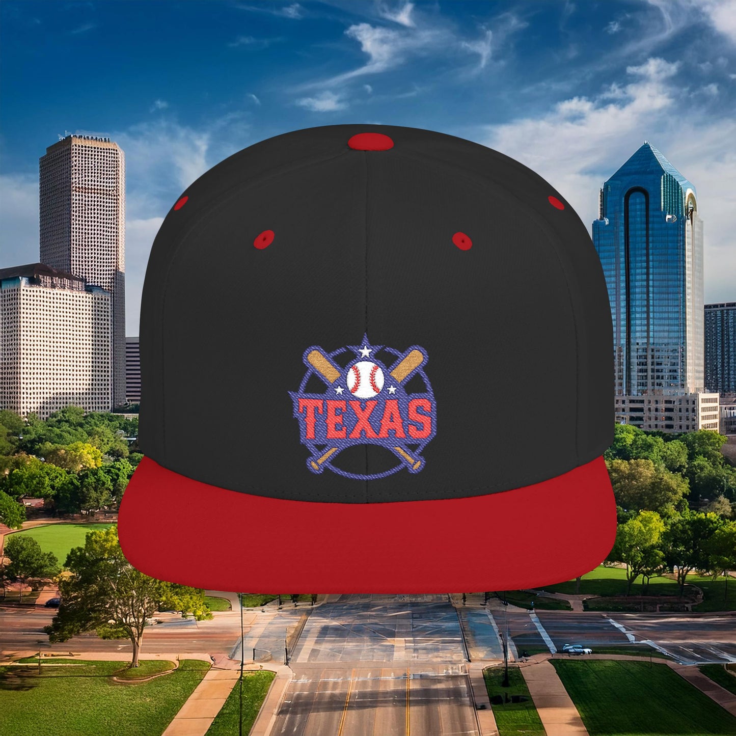 Texas Baseball Logo Flat Bill Snapback