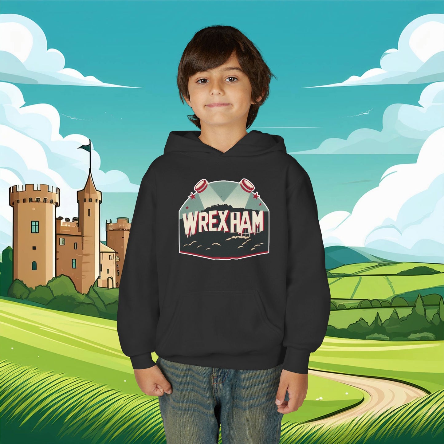Wrexham Hollywood Sign Youth Hoodie