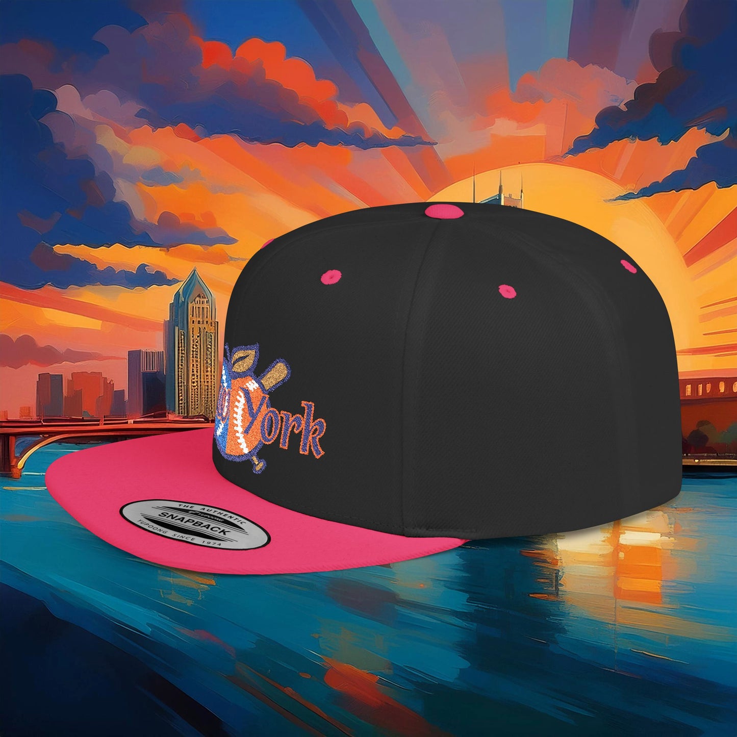 NY Baseball Big Apple Flat Bill Snapback