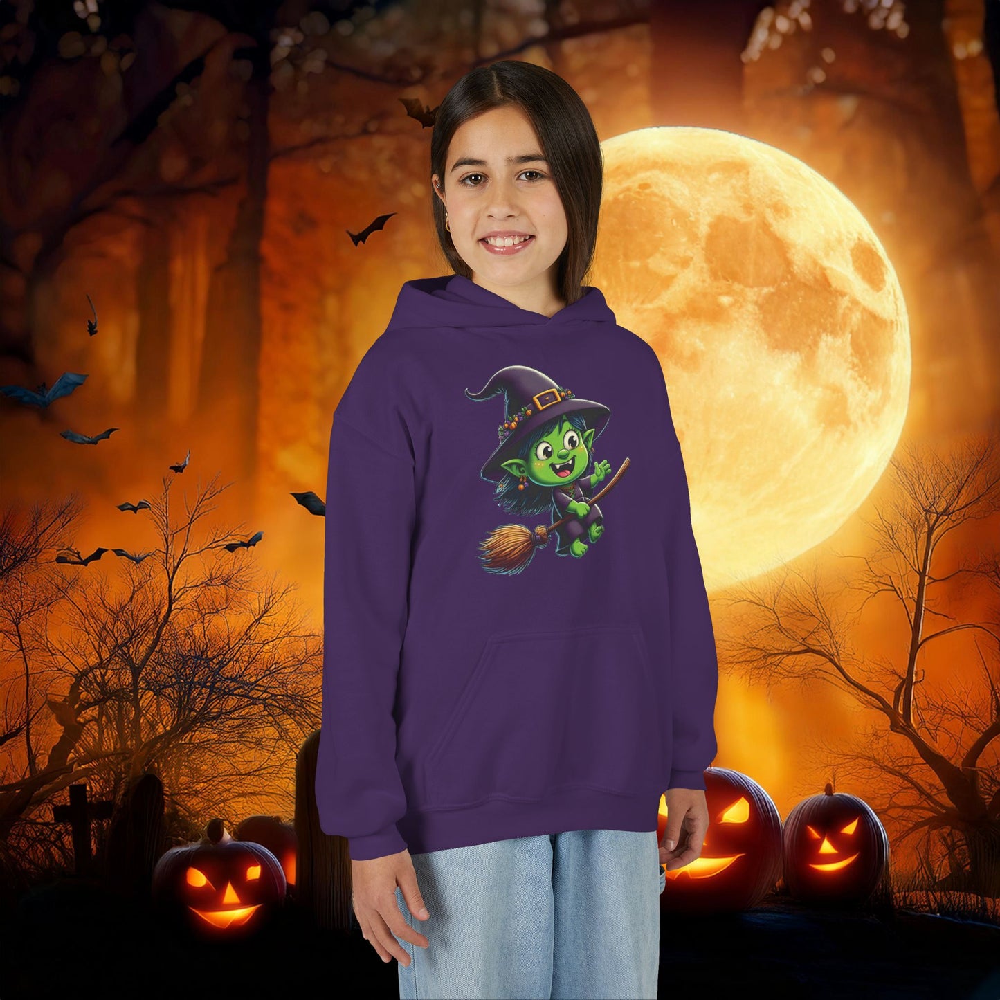 Flying Witch Youth Hoodie