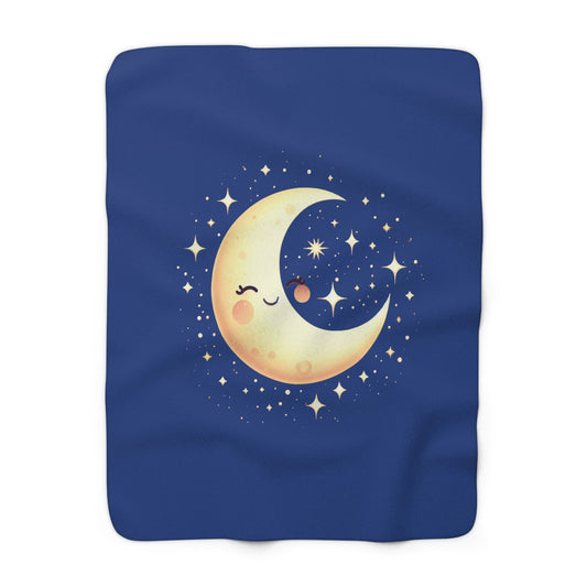 Moon and Stars Sherpa Fleece Blanket