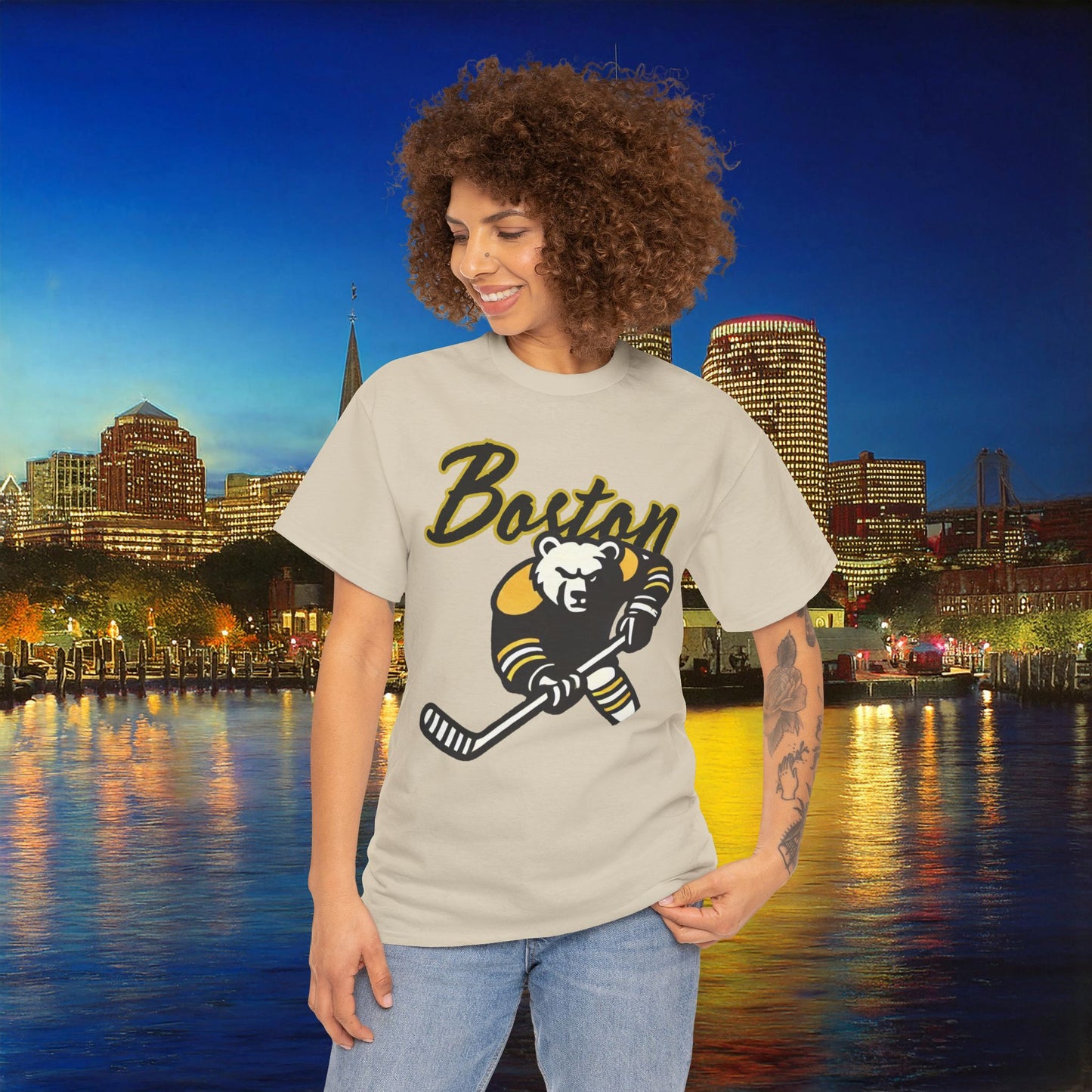 Boston Hockey Bear Tee