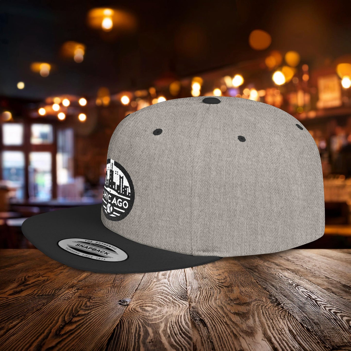 Chicago Black & White Baseball Flat Bill Snapback