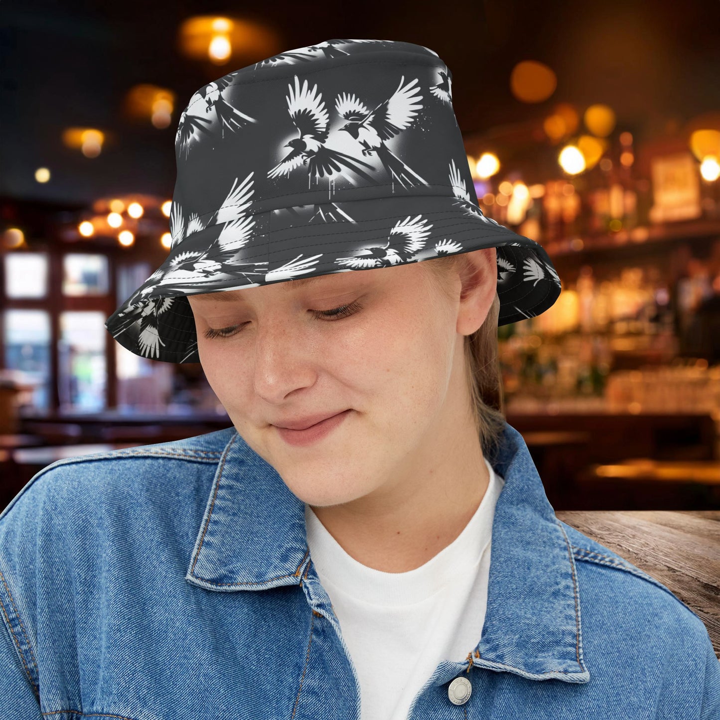 Newcastle Magpie Graffiti Bucket Hat