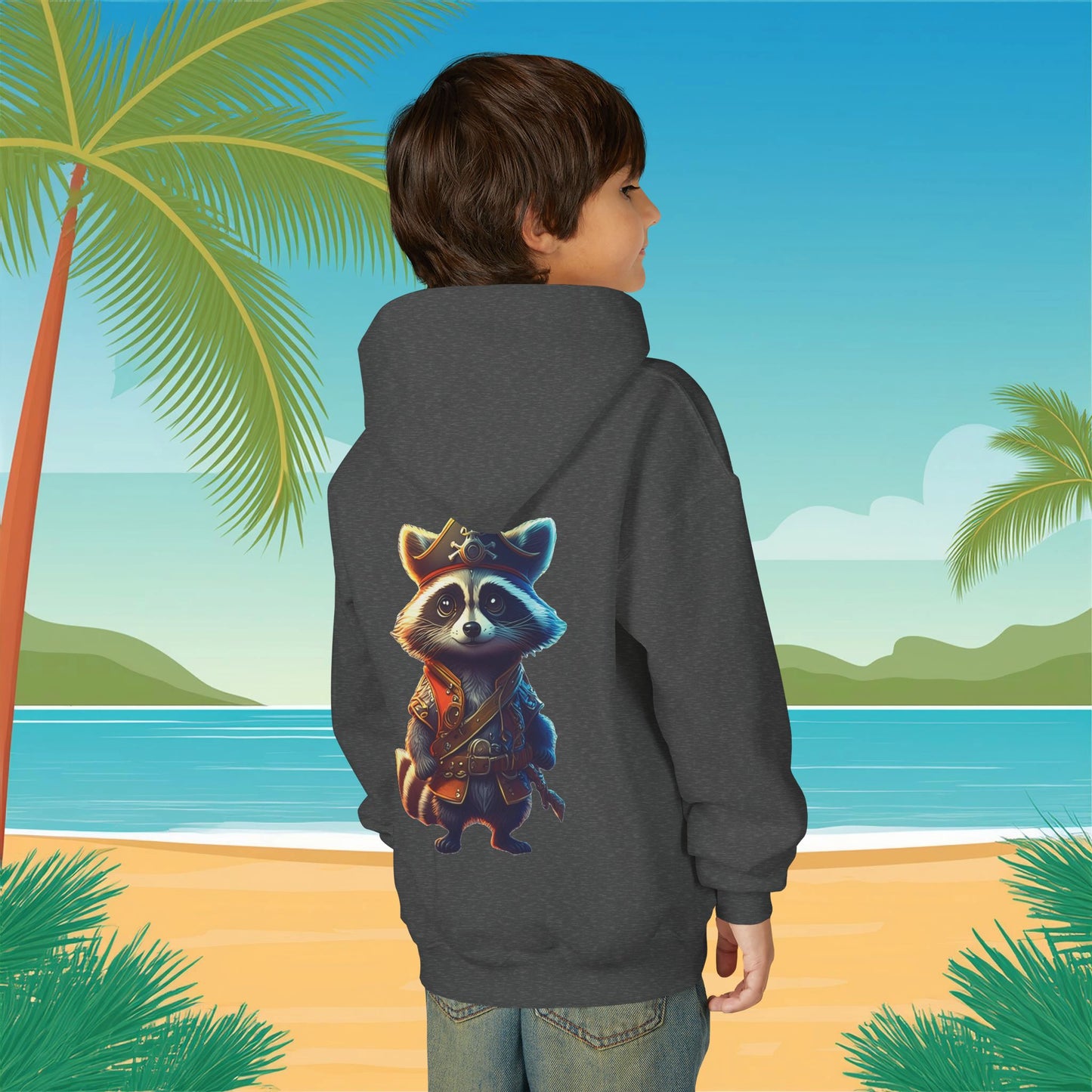 Raccoon Pirate Youth Hoodie