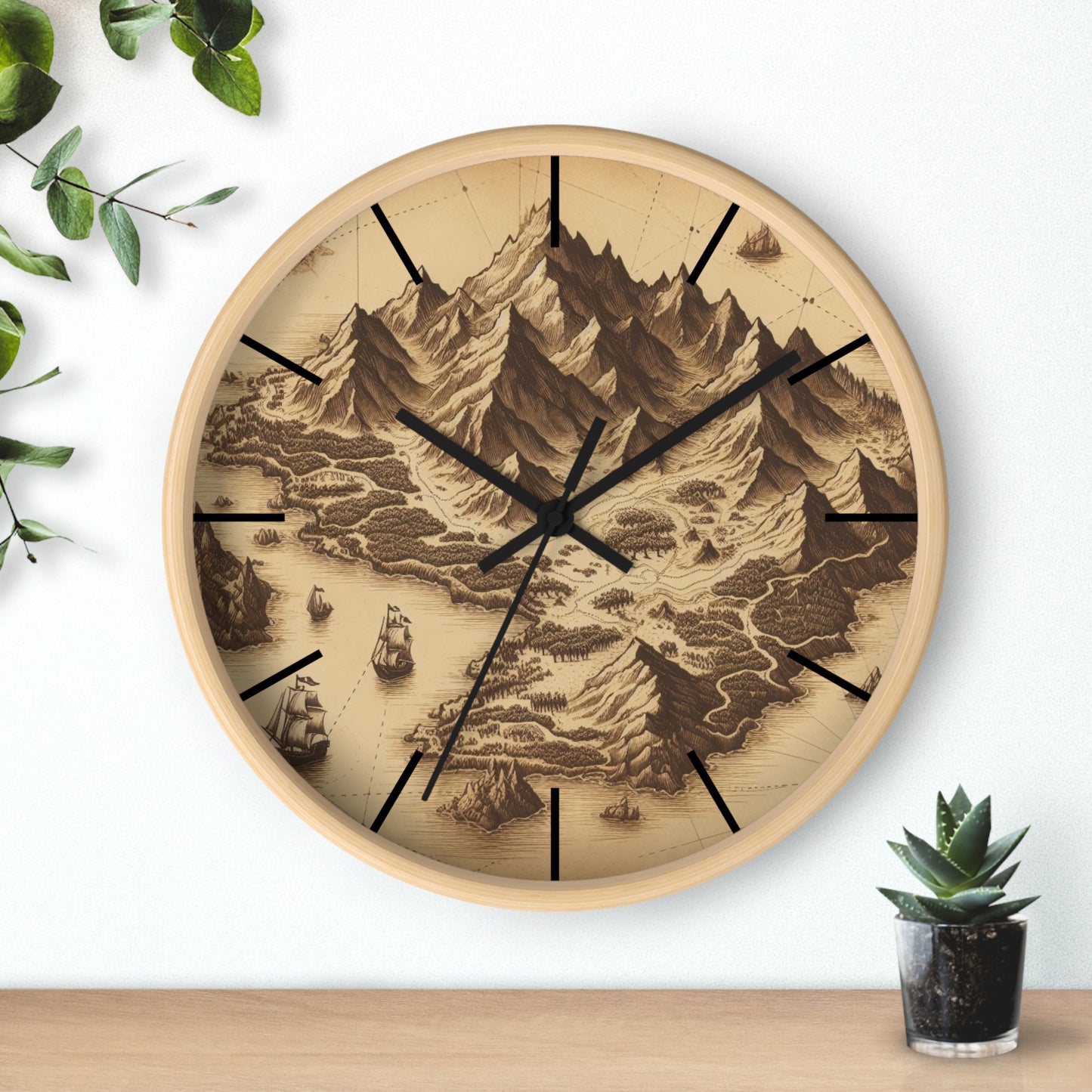 Island Map Wall Clock