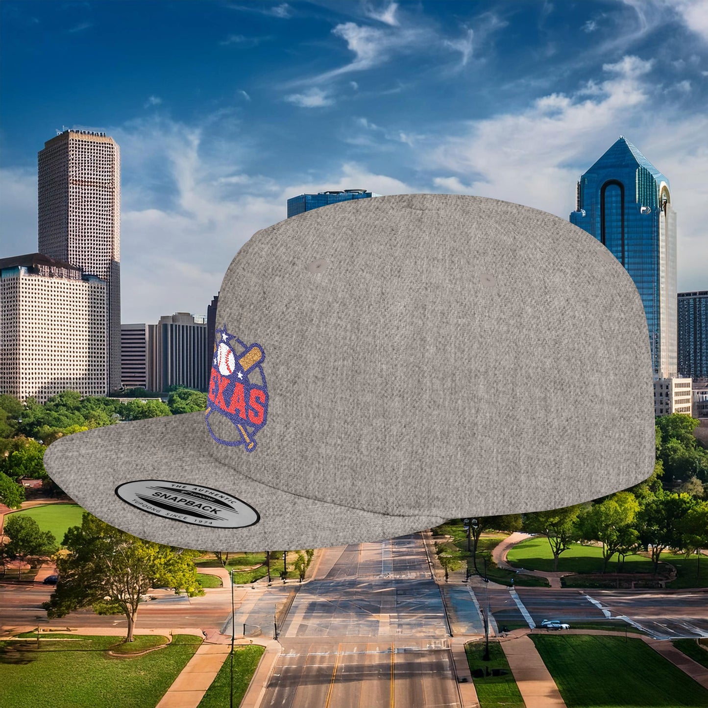 Texas Baseball Logo Flat Bill Snapback