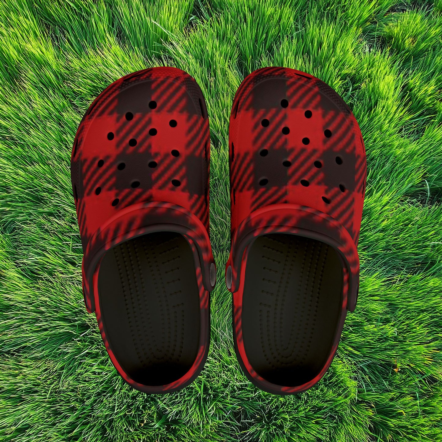 Red Buffalo Plaid Kid's Foam Clogs