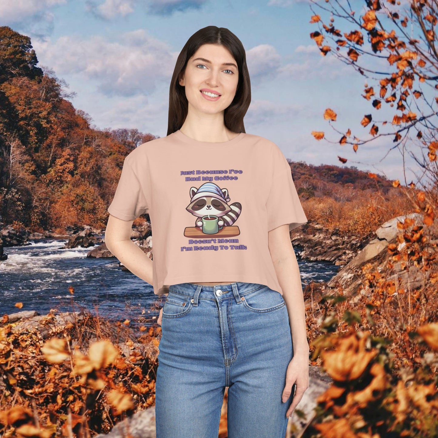 Raccoon Coffee Women's Crop Tee