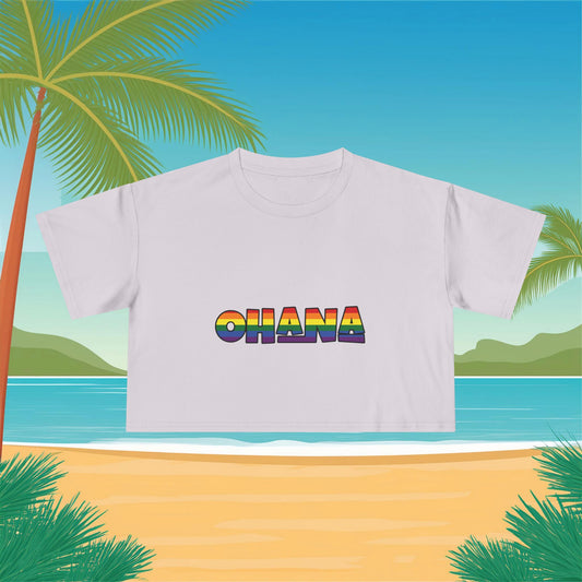 Rainbow Ohana Women's Crop Tee