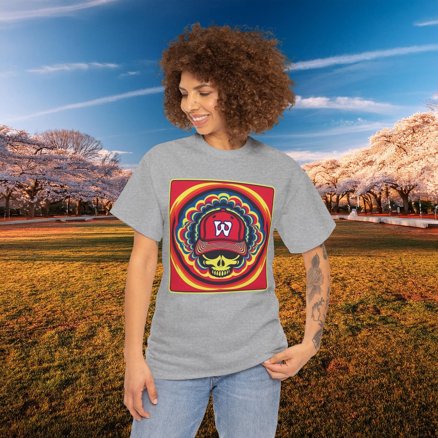 Psychedelic Funky W Skull Tee