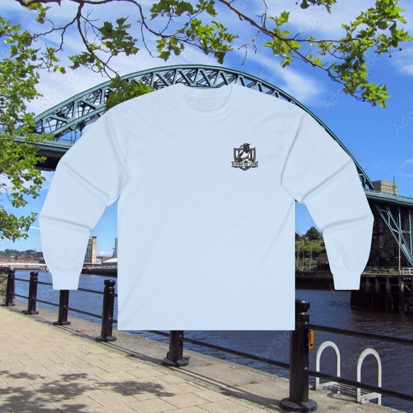 Newcastle United B&W Crest Howay Long Sleeve Tee