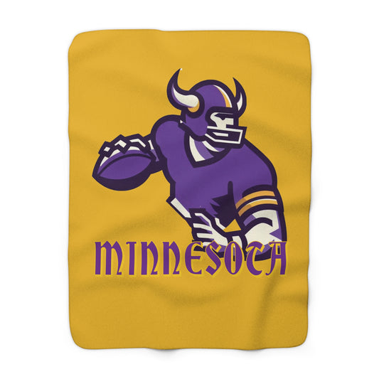 Minnesota Football QB Sherpa Fleece Blanket