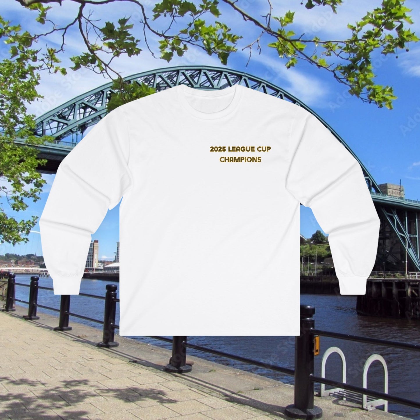 Newcastle Cup Champions Crest Long Sleeve Tee