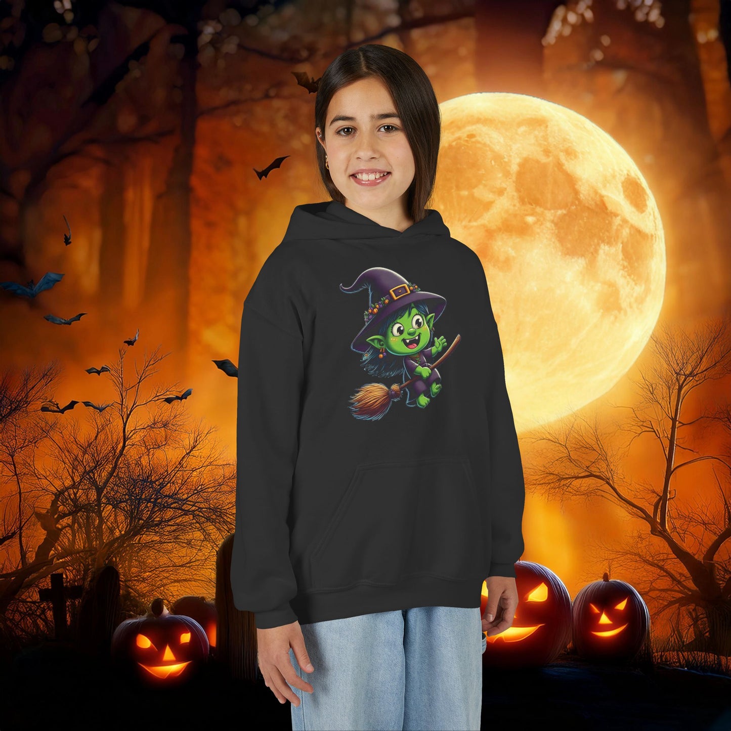 Flying Witch Youth Hoodie