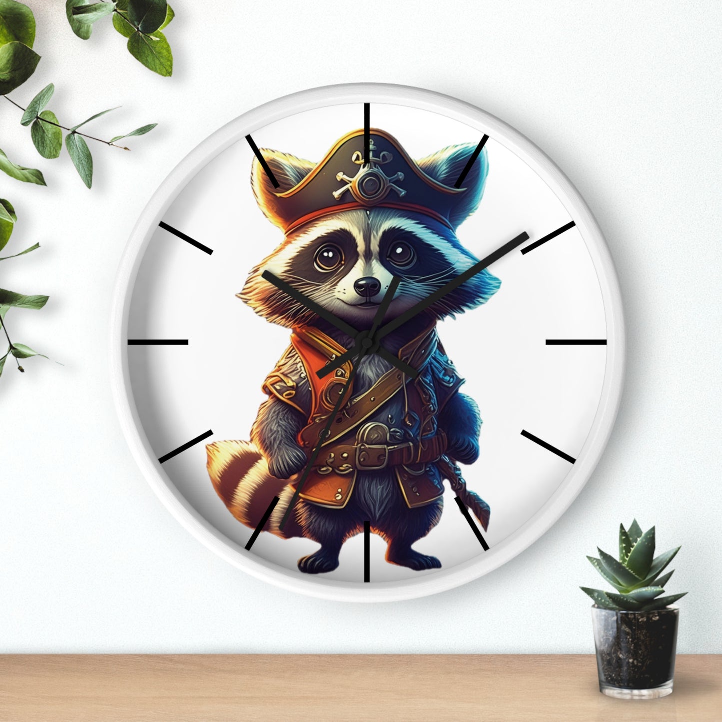 Raccoon Pirate Wall Clock