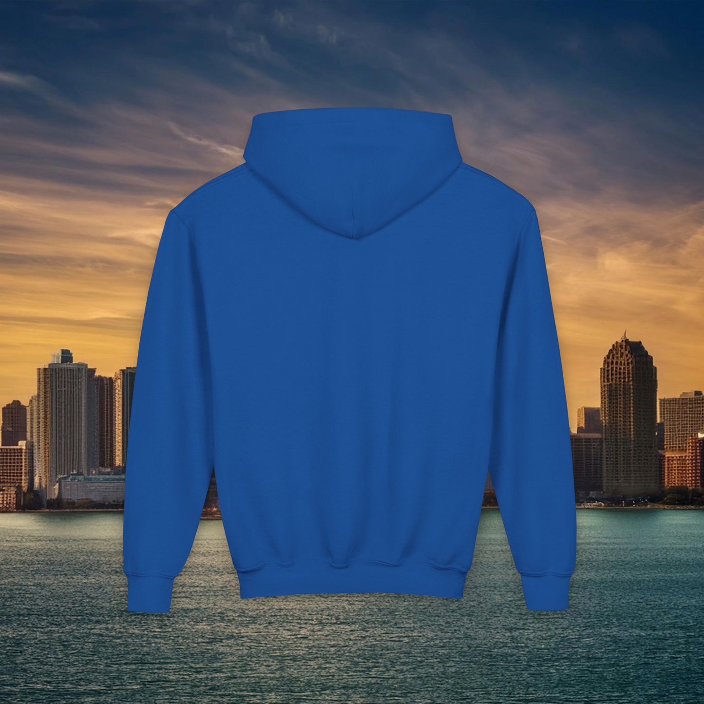 Detroit Football Skyline Youth Hoodie