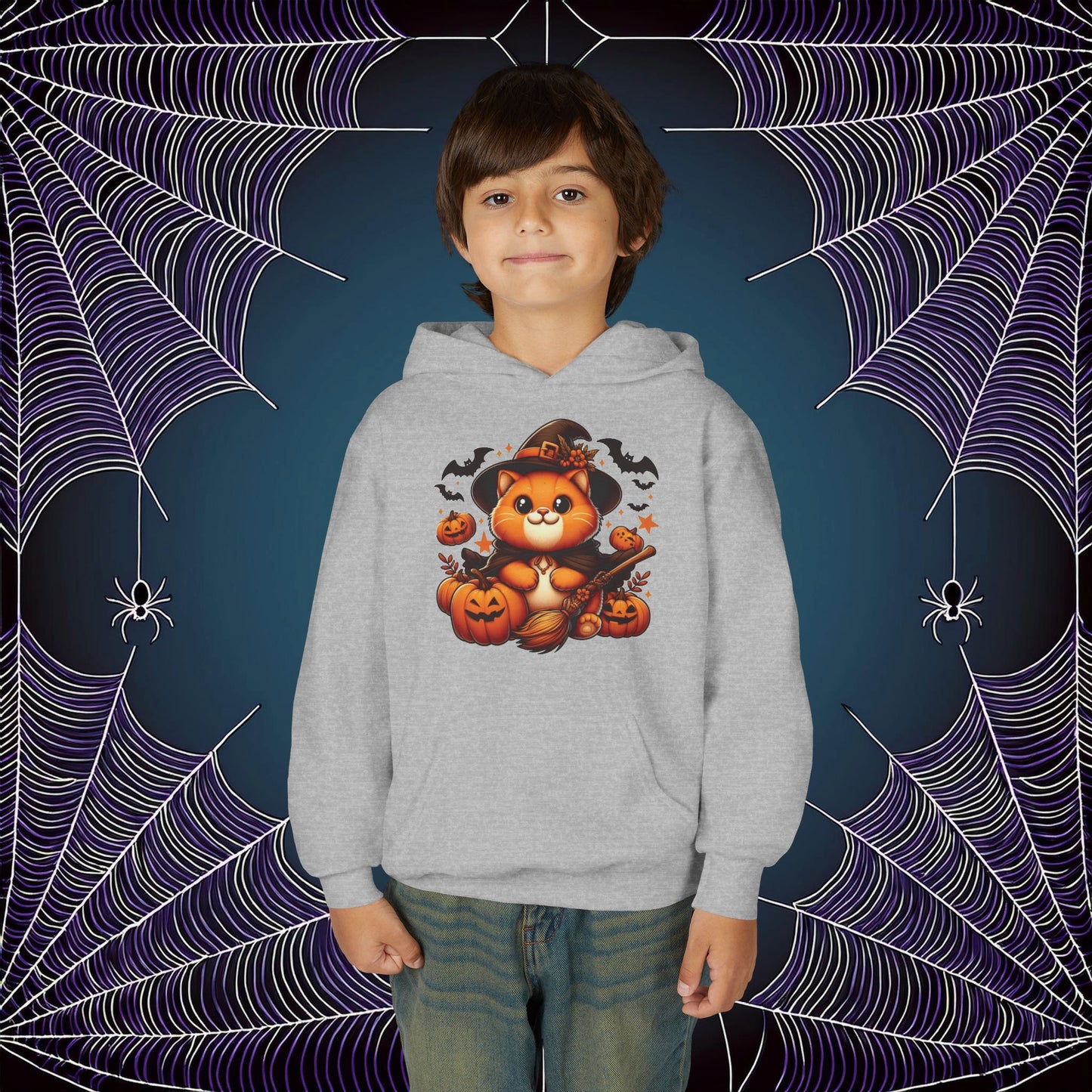 Halloween Cat Youth Hoodie