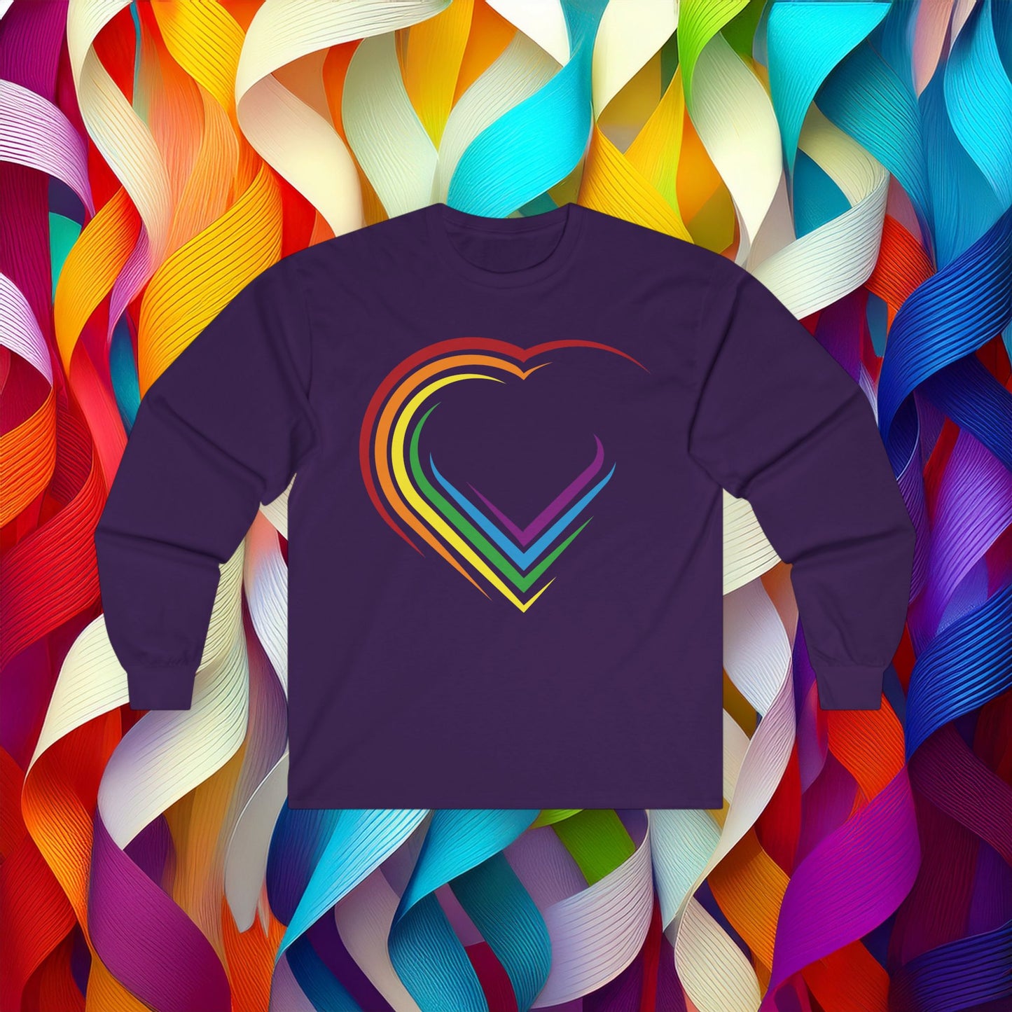 Rainbow Heart Long Sleeve Tee