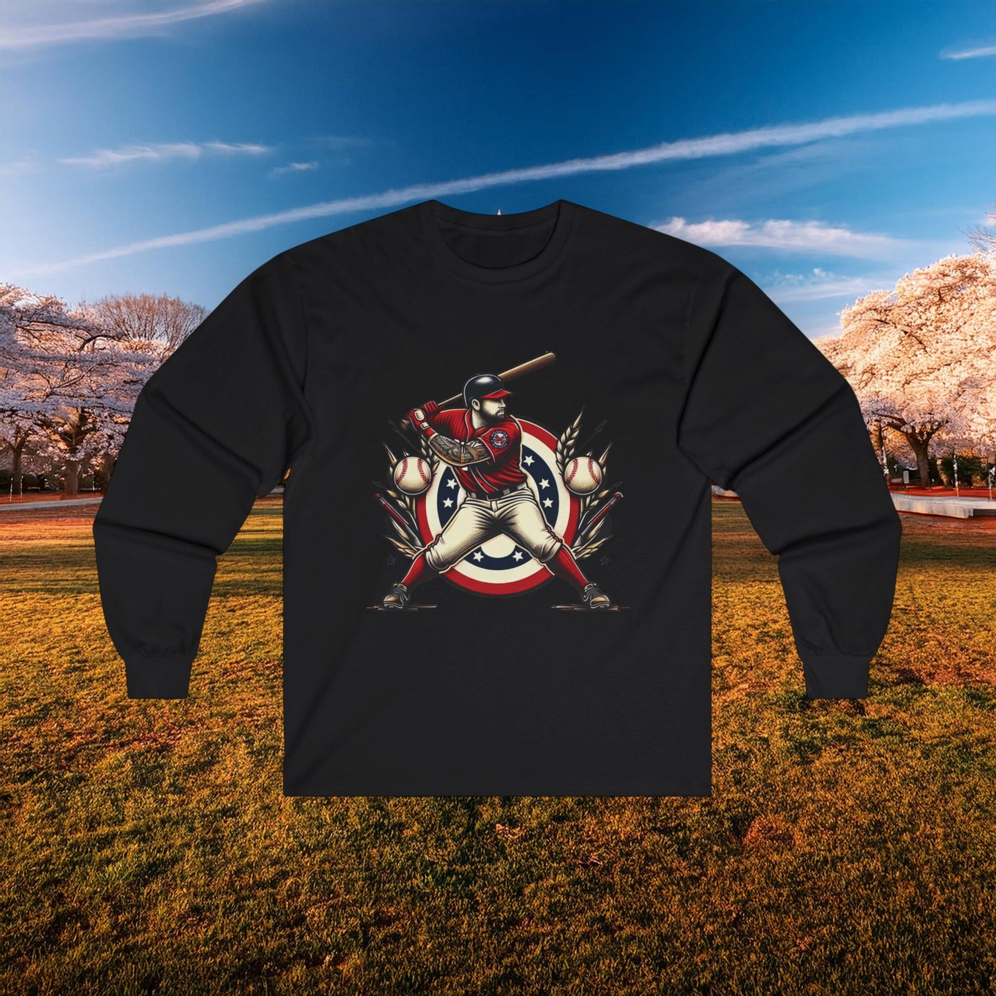Washington Nations At Bat Long Sleeve Tee