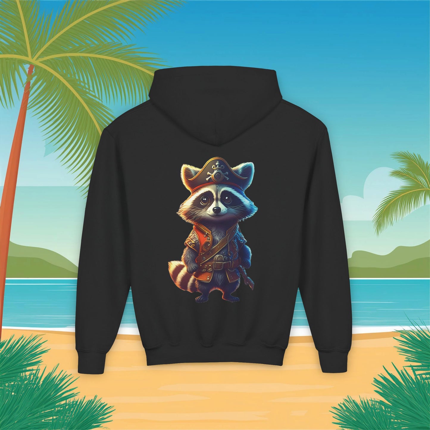 Raccoon Pirate Youth Hoodie