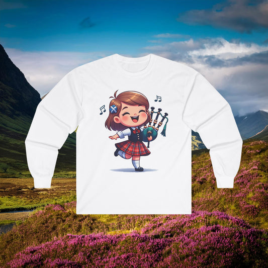 Scotland Piper Lassie Long Sleeve Tee
