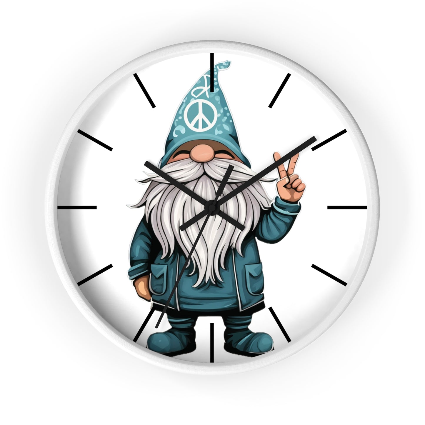 Peace Gnome Wall Clock