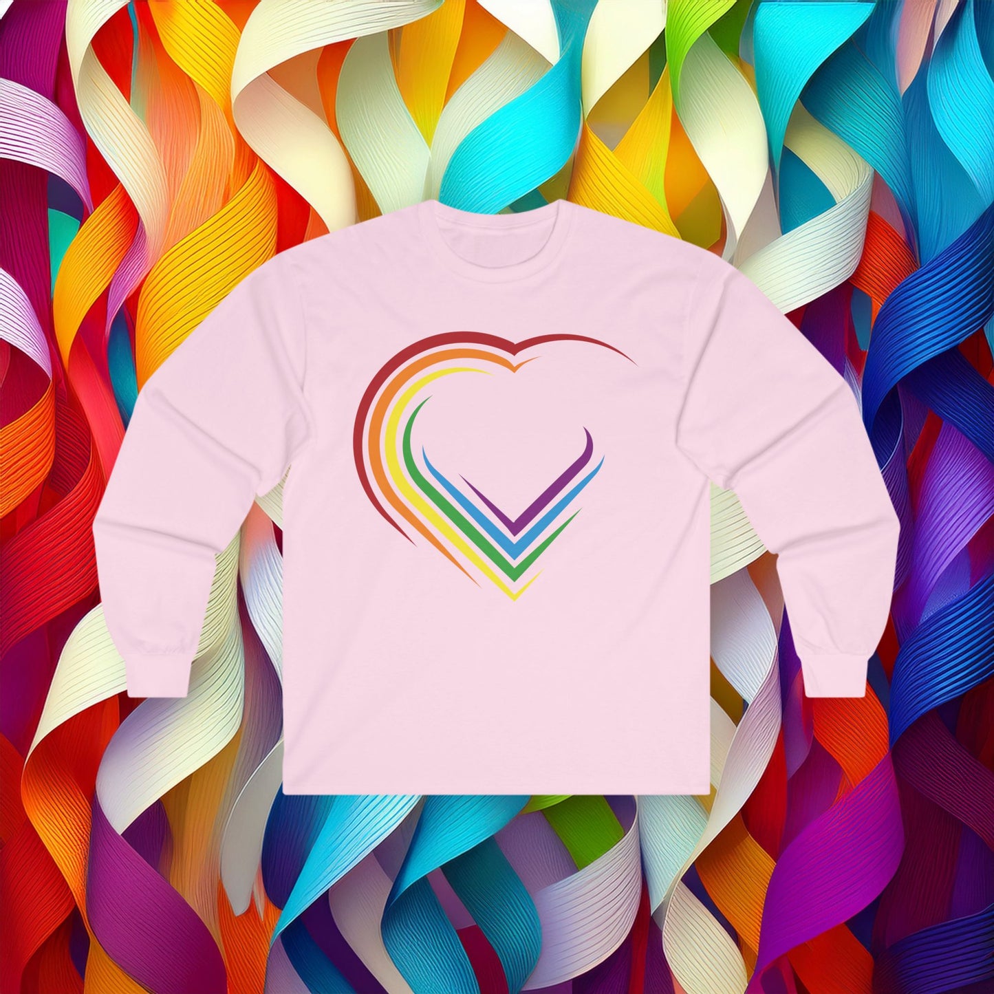Rainbow Heart Long Sleeve Tee