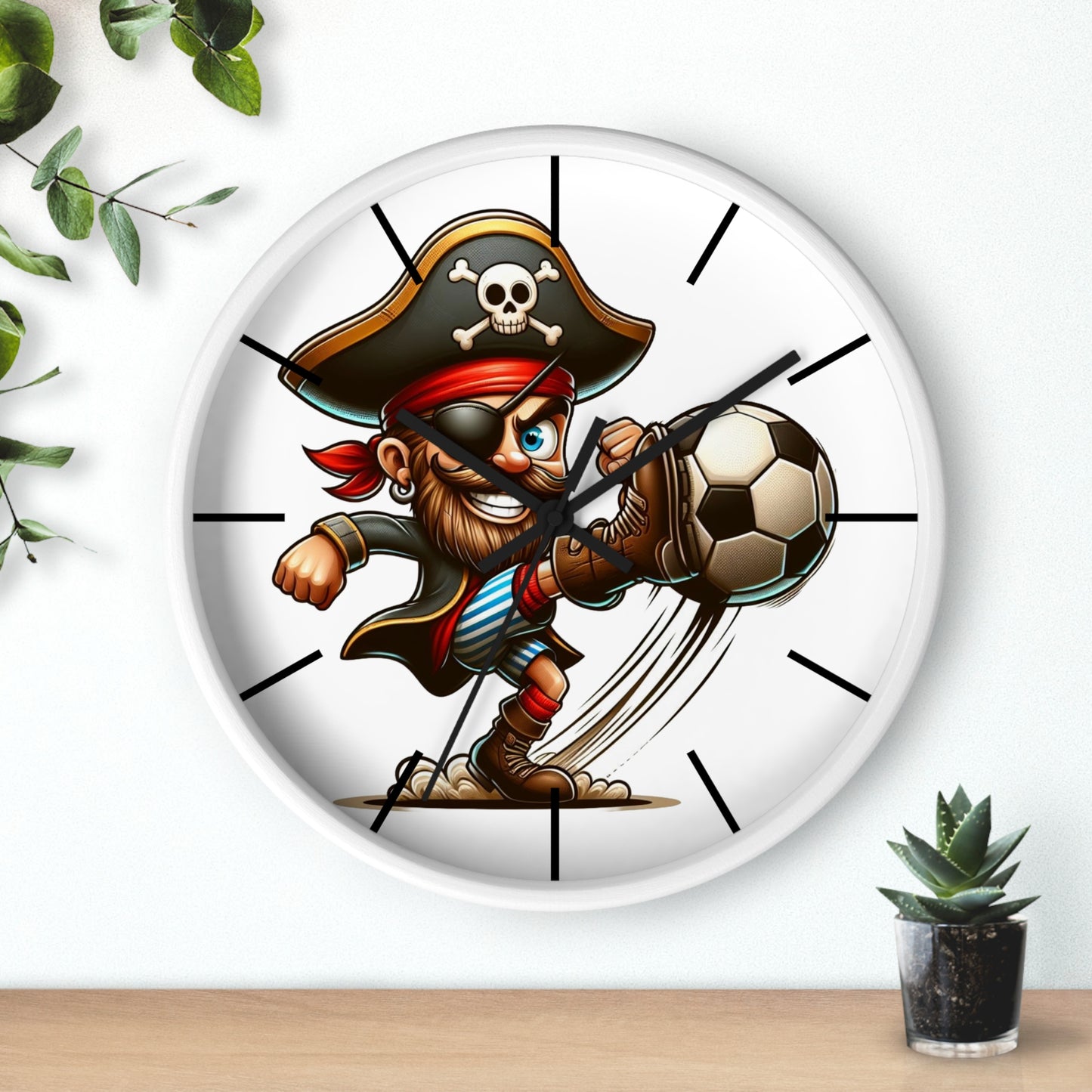 Pirate Soccer Wall Clock