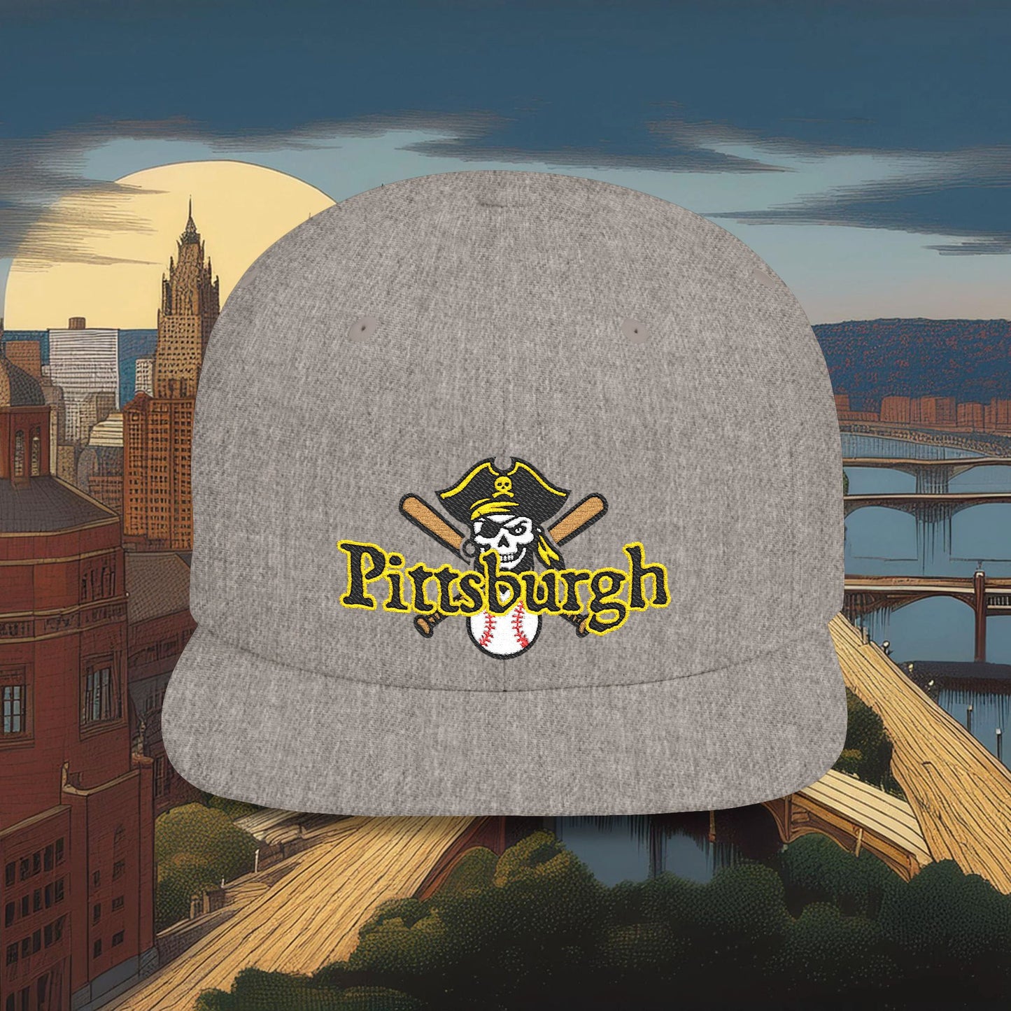 Pittsburgh Baseball Logo Flat Bill Snapback