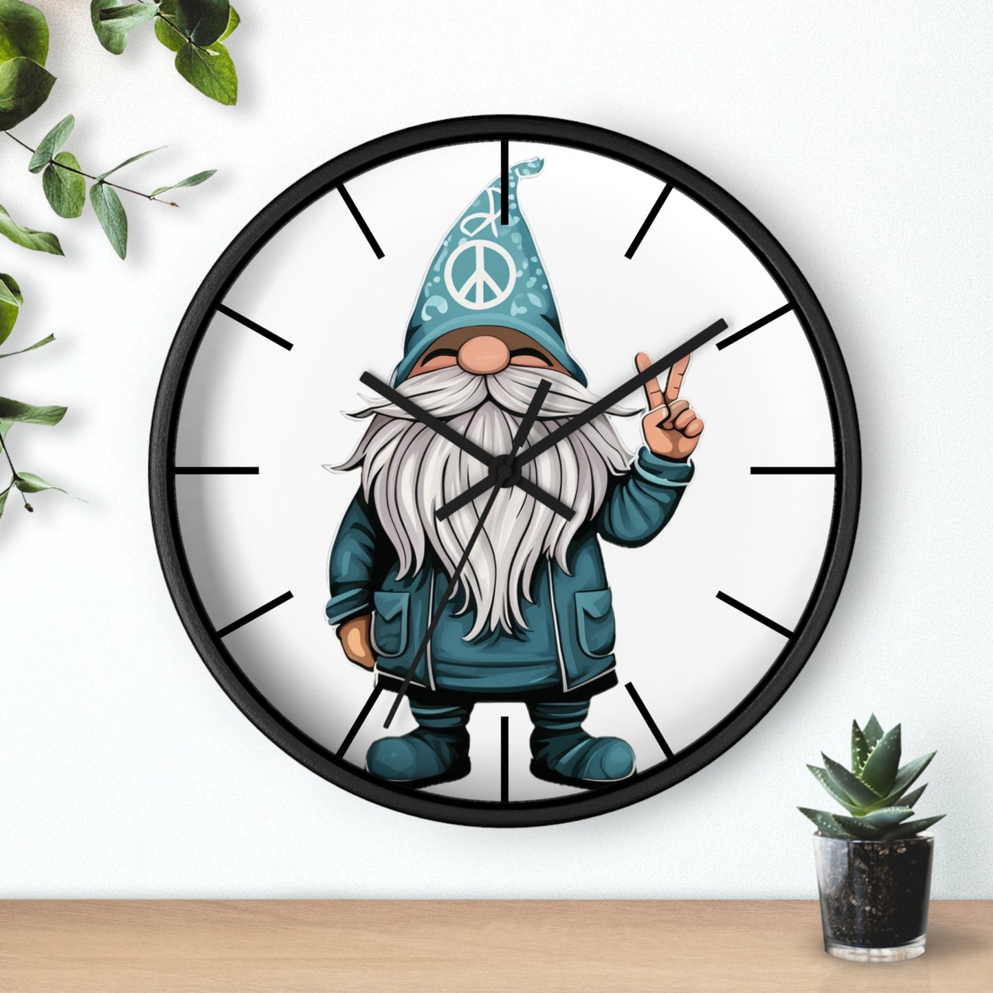 Peace Gnome Wall Clock