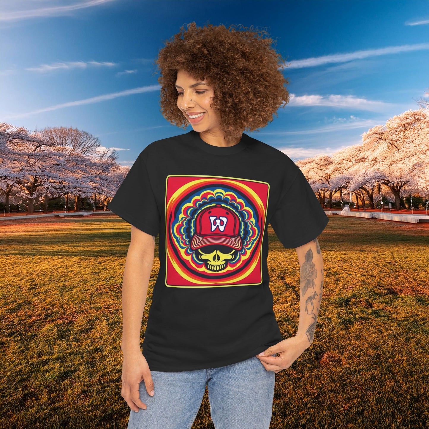 Psychedelic Funky W Skull Tee