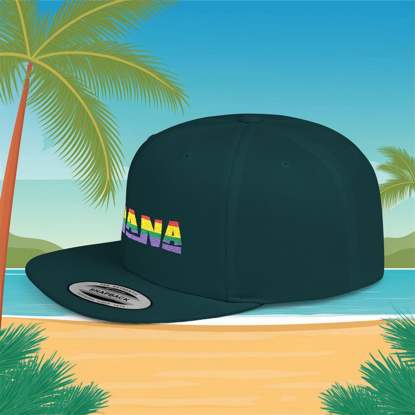 Rainbow Ohana Flat Bill Snapback