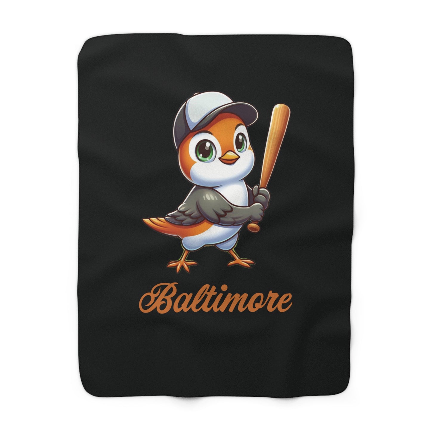 Baltimore Baseball Mini Oriole Sherpa Fleece Blanket