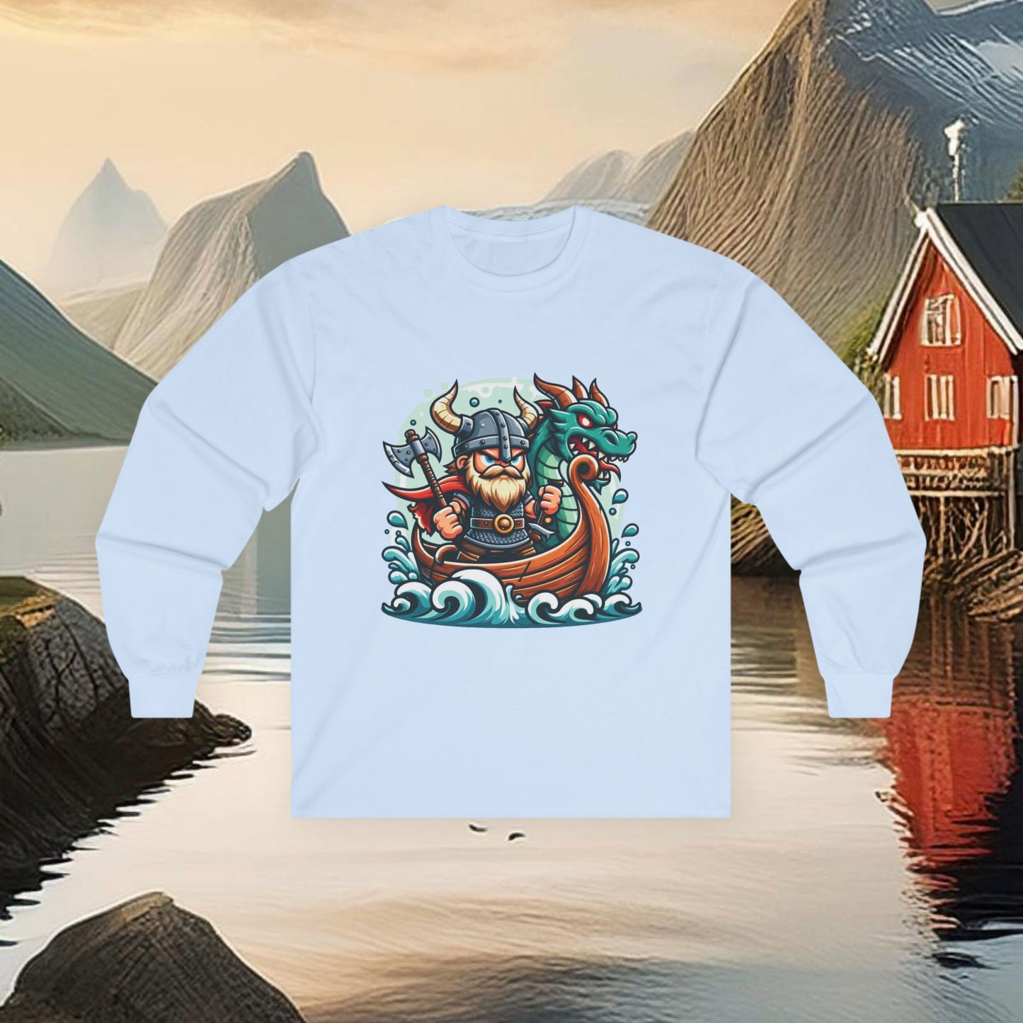Viking and Dragon Long Sleeve Tee