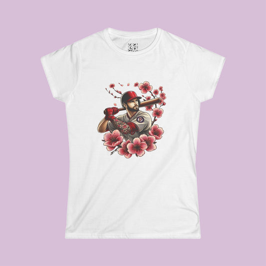 Washington Baseball Cherry Blossom Women's Softstyle Tee
