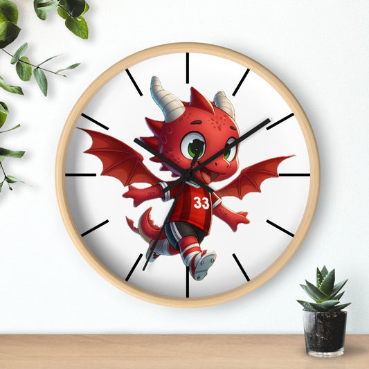 Mini Red Dragon Fan Wall Clock