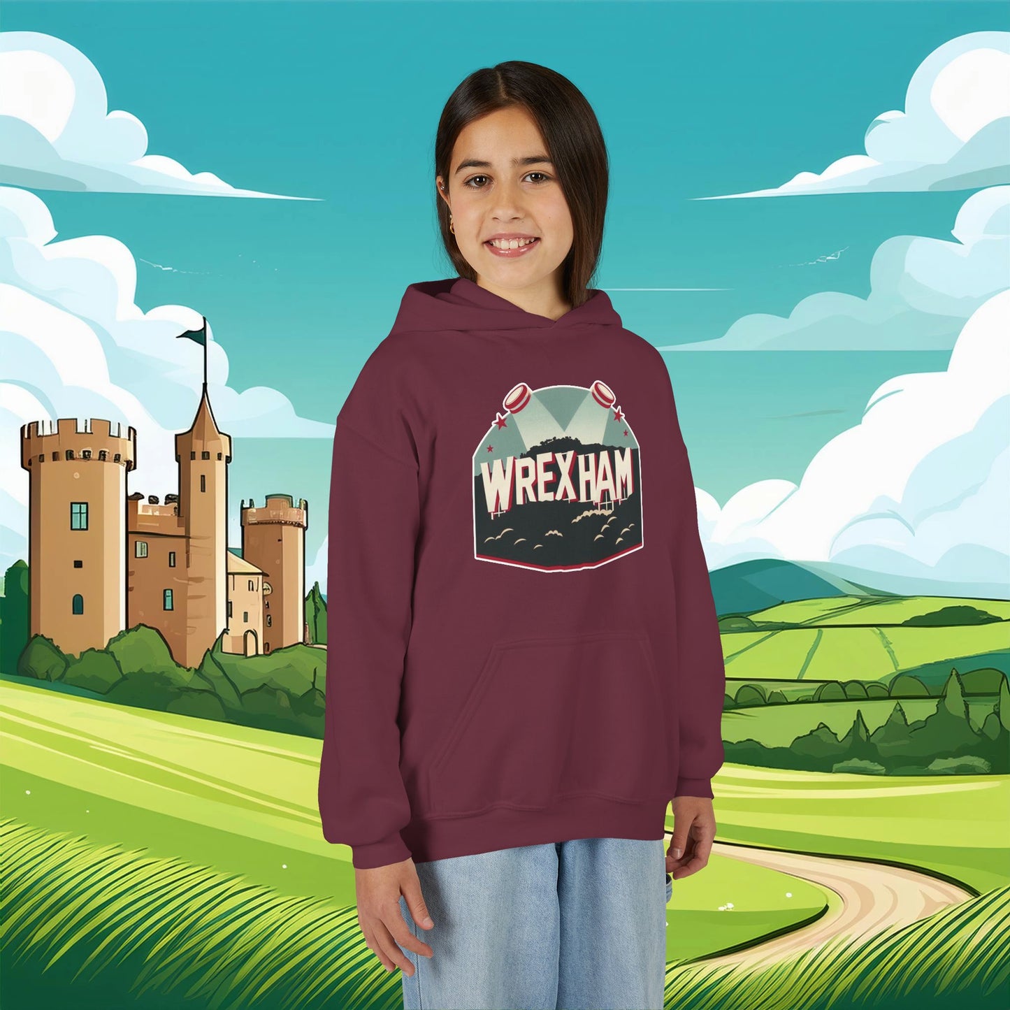 Wrexham Hollywood Sign Youth Hoodie
