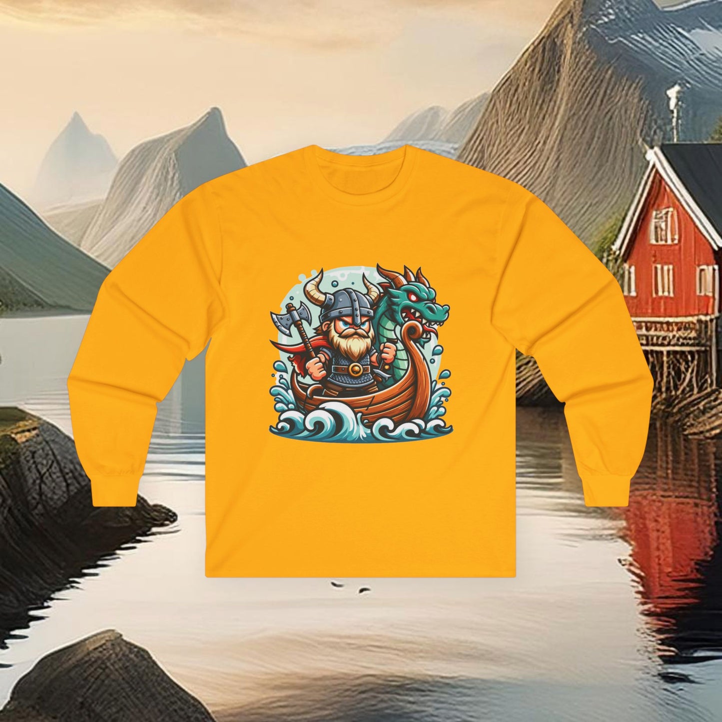 Viking and Dragon Long Sleeve Tee