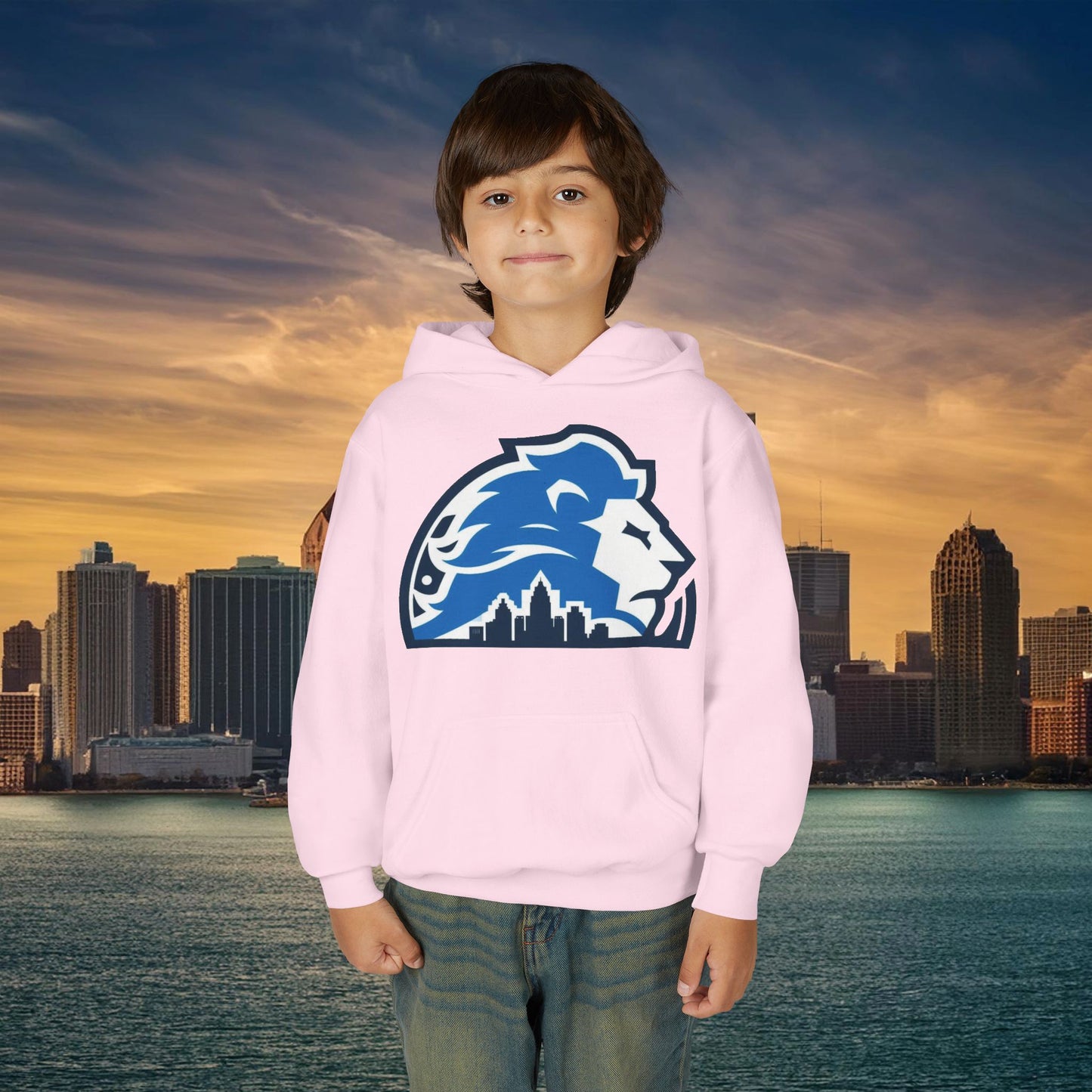 Detroit Football Skyline Youth Hoodie